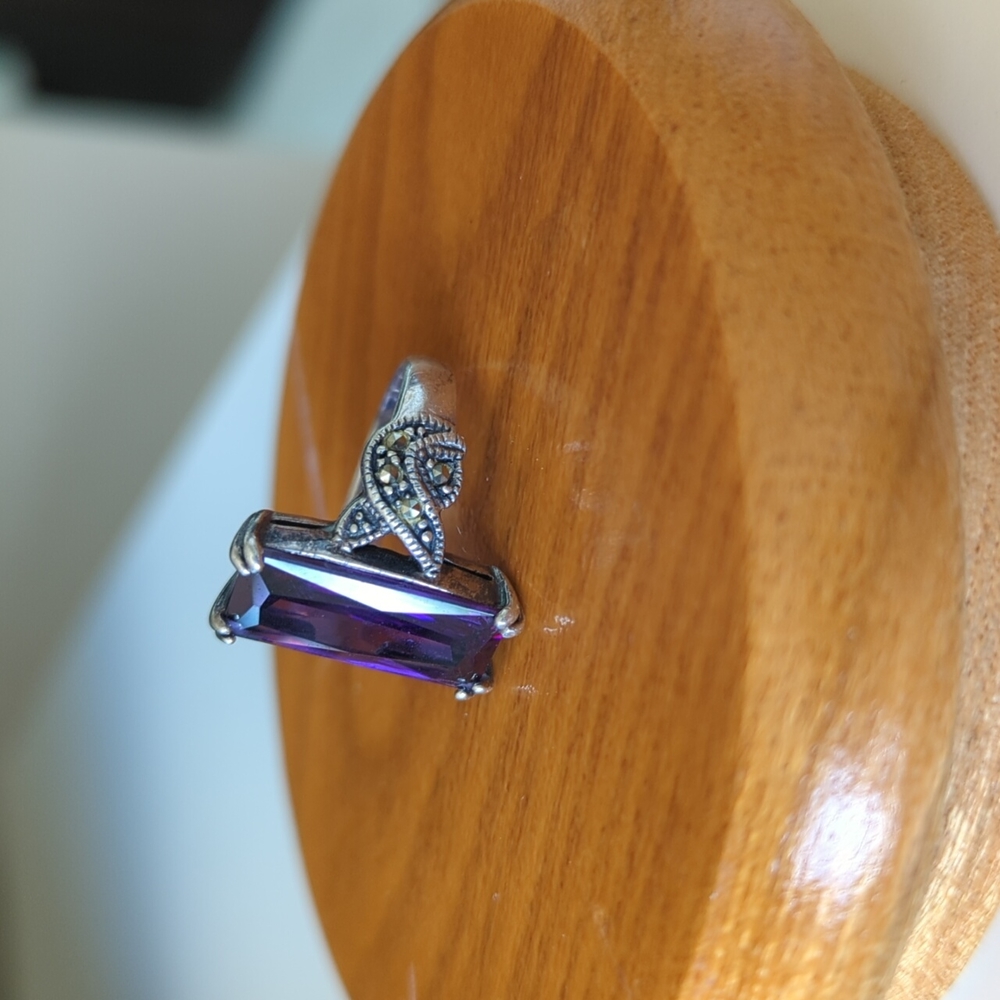 Amethyst and sterling silver ring - Picture 4 of 6